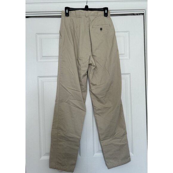 LL Bean Floral Print Flannel Lined High Rise Straight Leg Khaki Pants Beige 8T - Picture 3 of 11